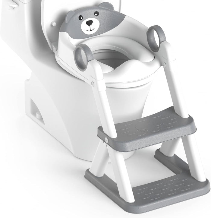 Rabb 1st Potty Training Seat, Upgrade Toddler Toilet Seat for Kids Boys Girls, 2 in 1 Potty Training Toilet, Splash Guard Anti-Slip Pad Step Stool
