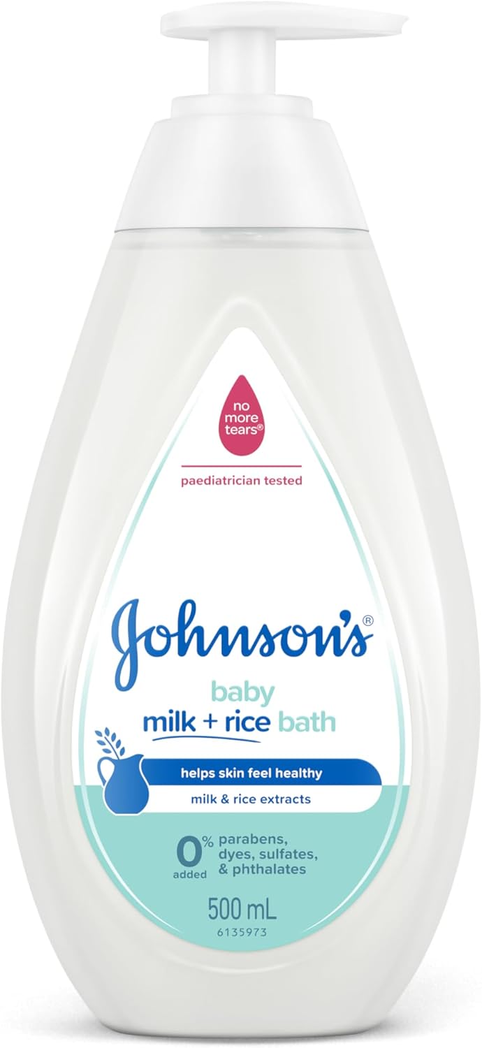 Johnson's Milk + Rice Gentle Nourishing Moisturising Tear-Free Baby Bath 500mL