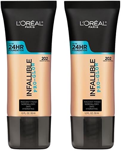 L’Oréal Paris Infallible Pro-Glow Foundation, Creamy Natural, 1 fl. oz. (Pack of 2)