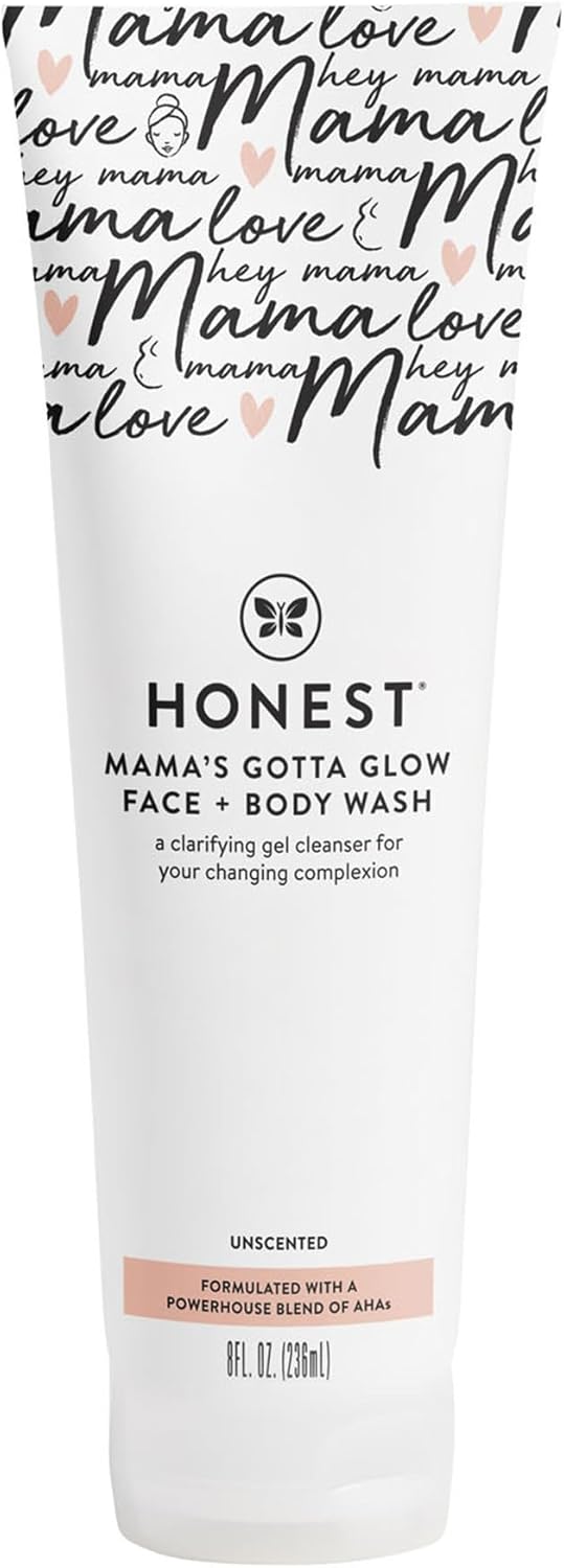 The Honest Company Honest Mama's Gotta Glow Face and Body Wash | Pregnancy-Safe Clarifying + Exfoliating AHA Cleanser | 8 fl oz