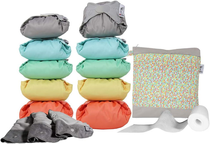 Close Pop-in Reusable Nappy Bundle Pastel Colours 10 Bamboo Eco-Friendly