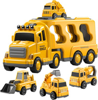 5-in-1 Construction Truck Toys for Boys and Girls Age 2 3 4 5 - Toddlers