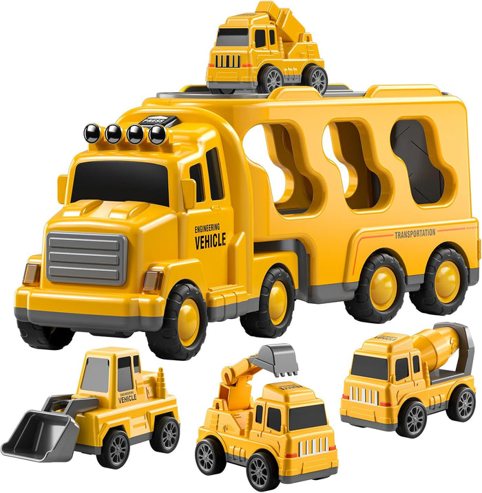 5-in-1 Construction Truck Toys for Boys and Girls Age 2 3 4 5 - Toddlers