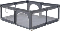 Baby Playpen – 180x200cm Spacious Play Yard for Babies & Toddlers,Grey