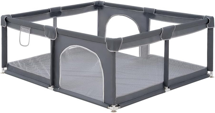 Baby Playpen – 180x200cm Spacious Play Yard for Babies & Toddlers,Grey