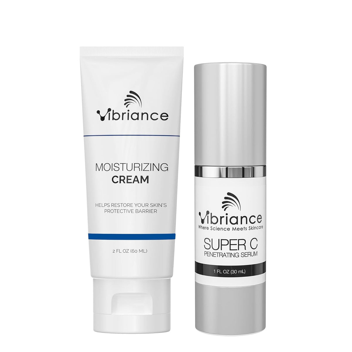 Vibriance Brilliance Boost Bundle | Super C Serum and Moisturizing Cream for Mature Skin | Hydrates, Firms, Lifts, Targets Wrinkles, Age Spots | Hydrating, Fast-Absorbing Skincare Set