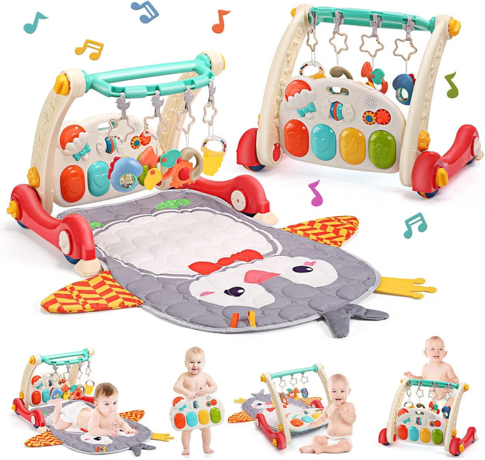 CUTE STONE Baby Gym Play Mat & Baby Learning Walker