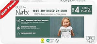 Eco by Naty Eco-Friendly Baby Nappies - 100% Plant-Based Materials on Skin, Soft, for Sensitive Skin & Super Absorbent (Size 4, 88 Count)