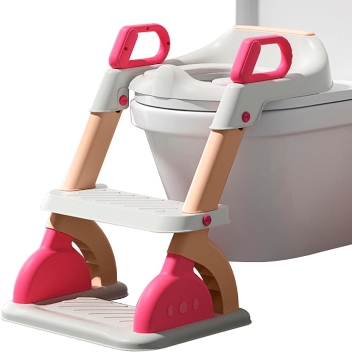 Potty Training Seat with Step Stool Ladder,Potty Training Toilet for Kids Boys Girls,Toddlers-Comfortable Safe Potty Seat with Anti-Slip Pads Ladder