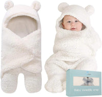 Ultra-Soft Plush Essential for Infants 0-6 Months | Receiving Swaddling Wrap White | Ideal Newborn Registry and Toddler Boy Accessories | Perfect Baby Girl Shower Gift