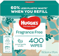 Huggies: Thick Baby Wipes - Fragrance Free (400 Pack)