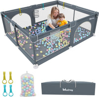 Baby Playpen 200 x 160 cm, Extra Large Baby Play Pen with 50 Ocean Balls