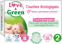 Love & Green Nappies baby size 2 (3-6 kg), 36 nappies