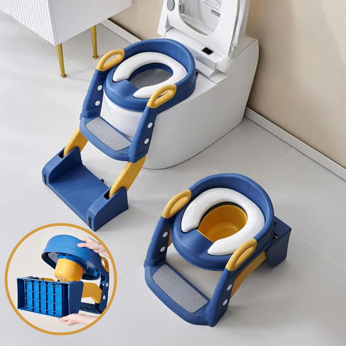 New 2 in 1 Upgraded Premium Toddler Toilet Seat for Potty Training | (Blue)