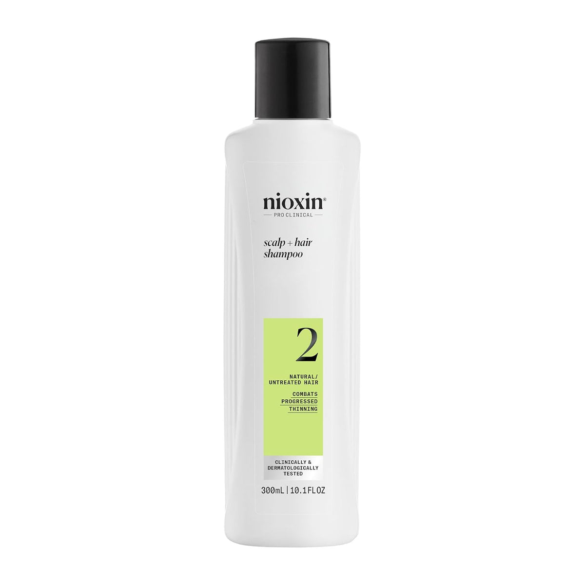 Nioxin System 2 Scalp + Hair Thickening Shampoo for Natural Hair with Progressed Thinning | Cleanse & Boost Hair Density with Niacinamide & Biotin