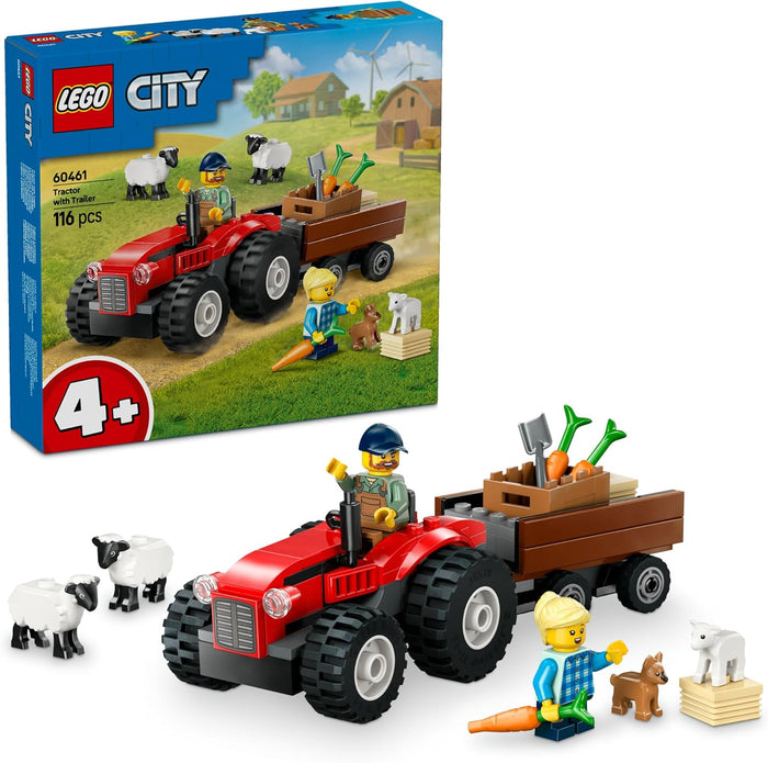 LEGO City Red Farm Tractor with Trailer & Sheep Kids Toy for 4+