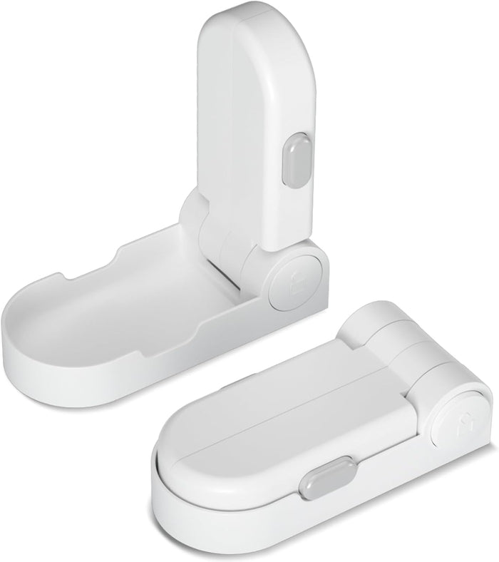 REDTRON Door Level Lock (Upgraded), 2 Pack Baby Door Safety Locks with 3M Adhesive, Childproof Door Handle Lock for Bedroom, Bathroom, Kitchen, Easy to Install, No Tools Required (White)