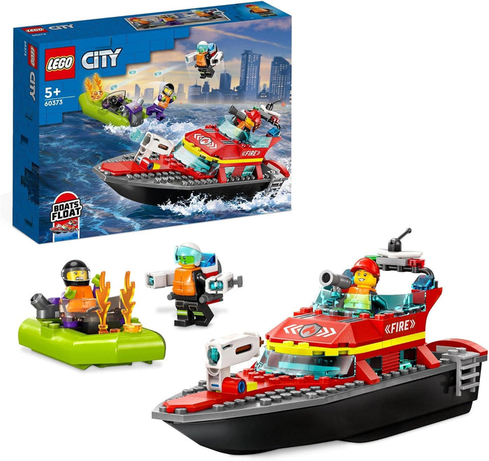 LEGO City Fire Rescue Boat Toy for 5+ Year Old Boys & Girls