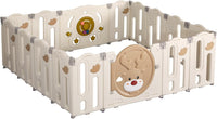 Bopeep Kids Playpen Baby Safety Gate Toddler Fence Child Play Gam(16 Panels-190cmx158cmx63cm)