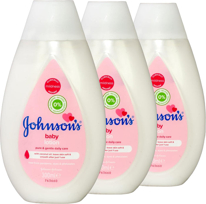 Johnson's Baby Lotion 300 ml - Pure & Gentle Care - Pack of 3
