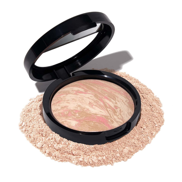 LAURA GELLER NEW YORK Award-Winning Baked Balance-n-Brighten Color Correcting Powder Foundation - Porcelain - Buildable Light to Medium Coverage