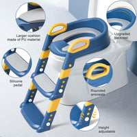 Potty Training Seat with Step Stool Toilet Seat for Kids Boys Girls, Comfortable Safe Potty