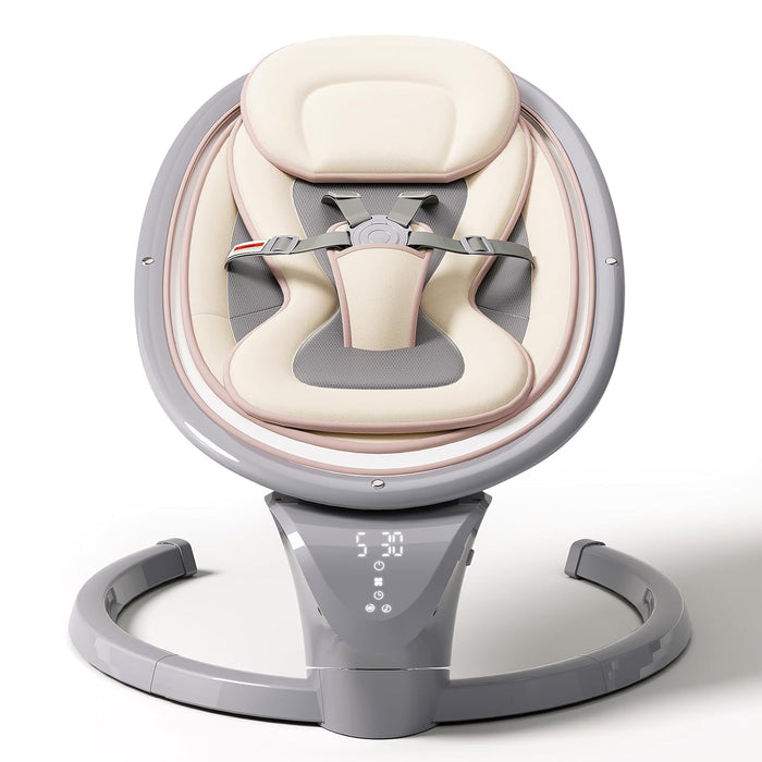 Baby Swings for Infants to Toddler, Portable Baby Swing for Indoor and Outdoor, 5 Speeds, 5-Point Harness Grey)-USA Product