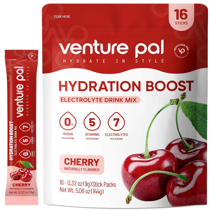 Venture Pal Sugar Free Electrolyte Powder Packets | Non-GMO | Certified Vegan | 16 Sticks