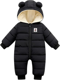 Baby Snowsuit Infant Boys Girls Winter Warm Jumpsuit Thick Hooded Bodysuit One Piece Snow Wear Romper