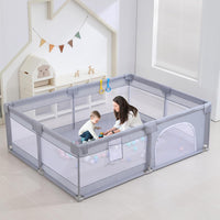 Baby Playpen, Playpens for Babies, Large Playard for Toddlers (Gray, 205 * 185cm)
