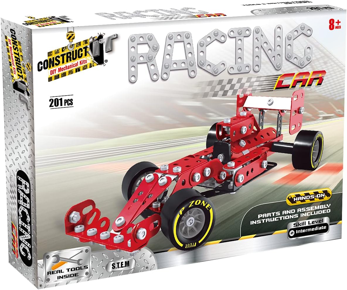 Construct IT Red Racing Car - 201-Piece Construction Kit ,Ages 8+