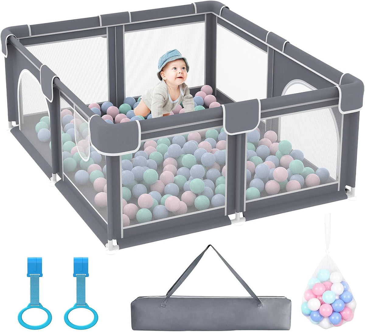 Advwin Baby Playpen 185 × 155cm (Gray)