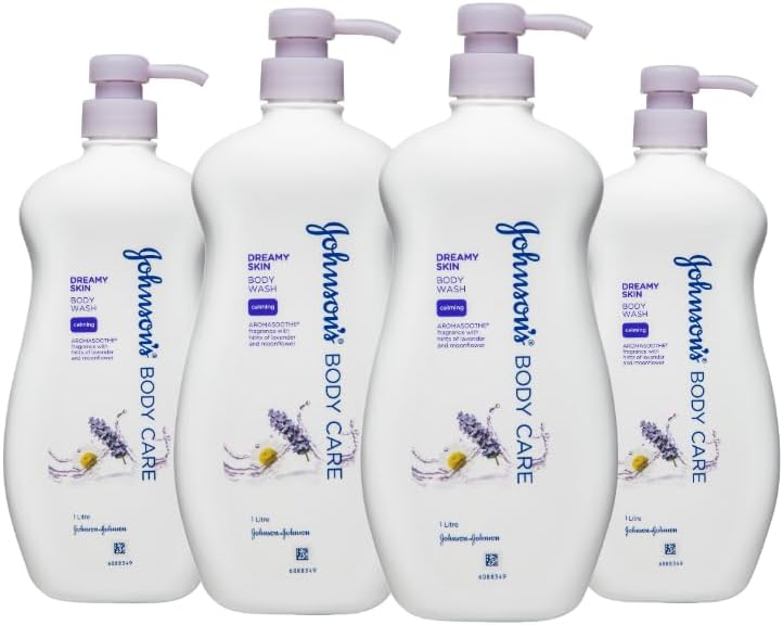 Johnson's Body Care Dreamy Skin Lavender and Moonflower Scented Body Wash 1 Litre (Pack of 4)