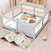 Large Baby Playpen with Mat - 200 x 180 cm Baby Play Yard for Toddler