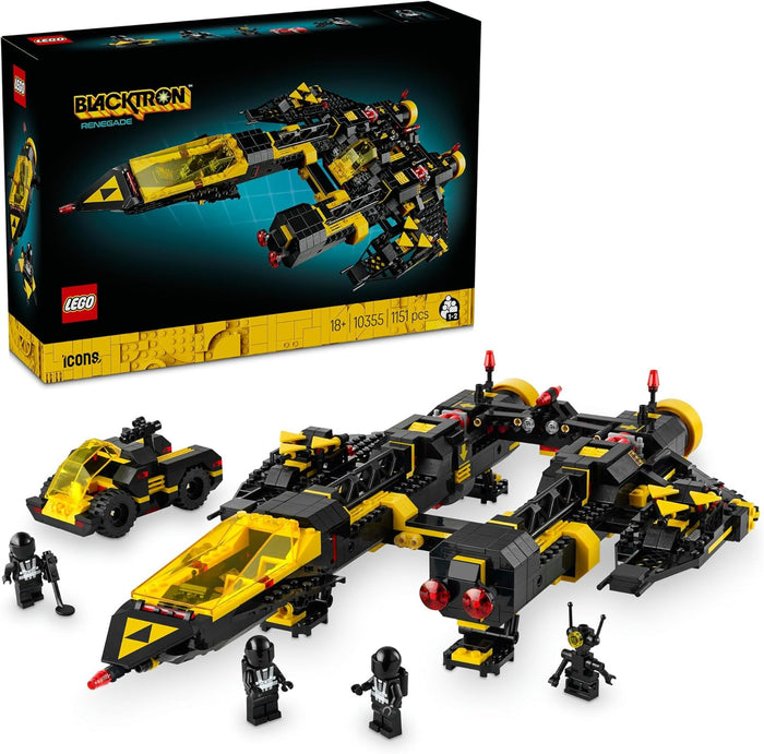 LEGO® Icons Blacktron Renegade 10355 Spaceship Model Building Kit for Adults,