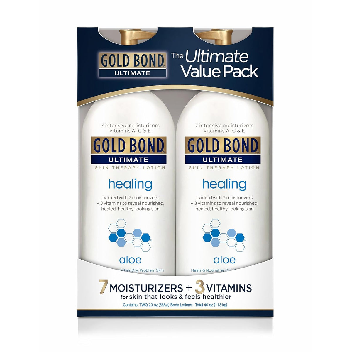 GOLD BOND ULTIMATE Healing Skin Therapy Lotion with Aloe, 20 Oz (2 Pack)