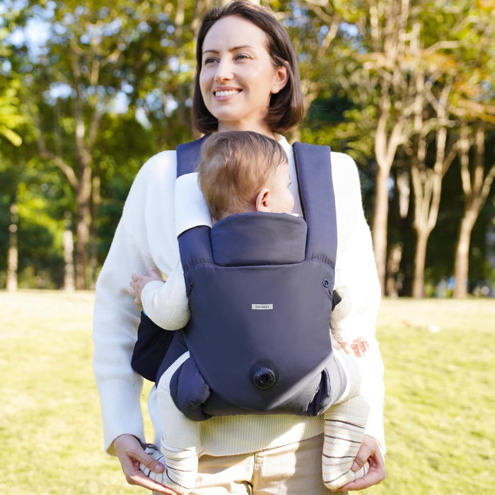 Baby Carrier Newborn to Toddler - Innovation EaseFit Adjustment Knob, Ergonomic Lightweight Cotton Carrier, Quick Attach Magnetic Buckle, Thickened Leg Pad, Widened Belt, with Bib, for 3-20KG