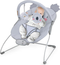 BABY JOY Portable Baby Bouncer, Infant Rocker with Removable Toys Bar, Music, Machine Washable Cover, Baby Bouncer Soothing Vibrations with 30° Spine Tilt, 3-Point Harness for 0-6 Months