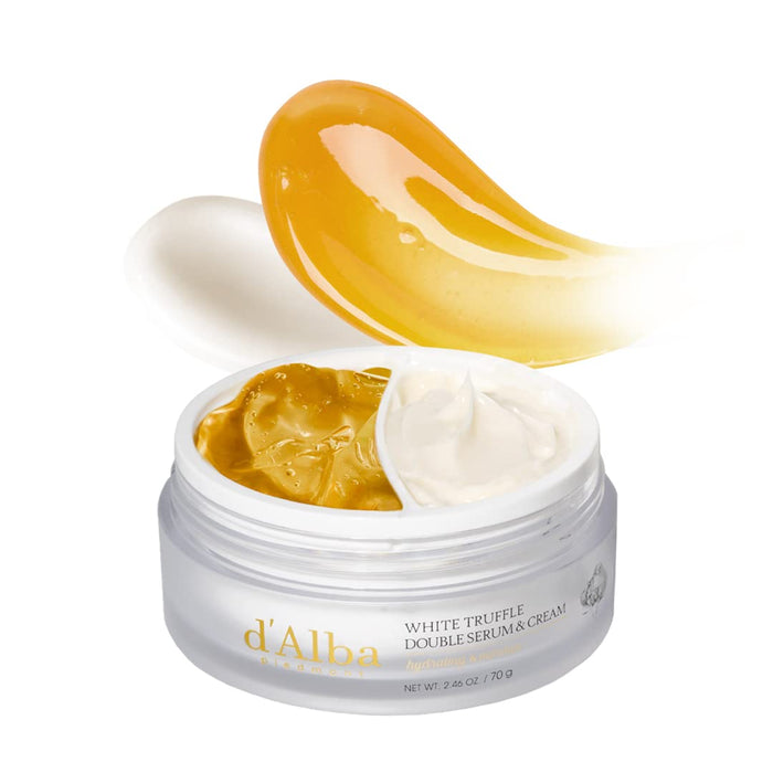 d'alba Piedmont Italian White Truffle Double Serum & Cream, Vegan Skincare, 2-in-1 Face Moisturizer(2.46 oz)