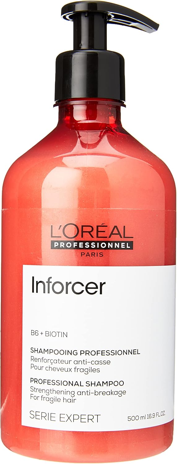 L'Oréal Professionnel Strengthening Hair Shampoo for Dry and Brittle Hair, with Vitamin B6 and Biotin, Expert Series, Inforcer Shampoo, 500 ml