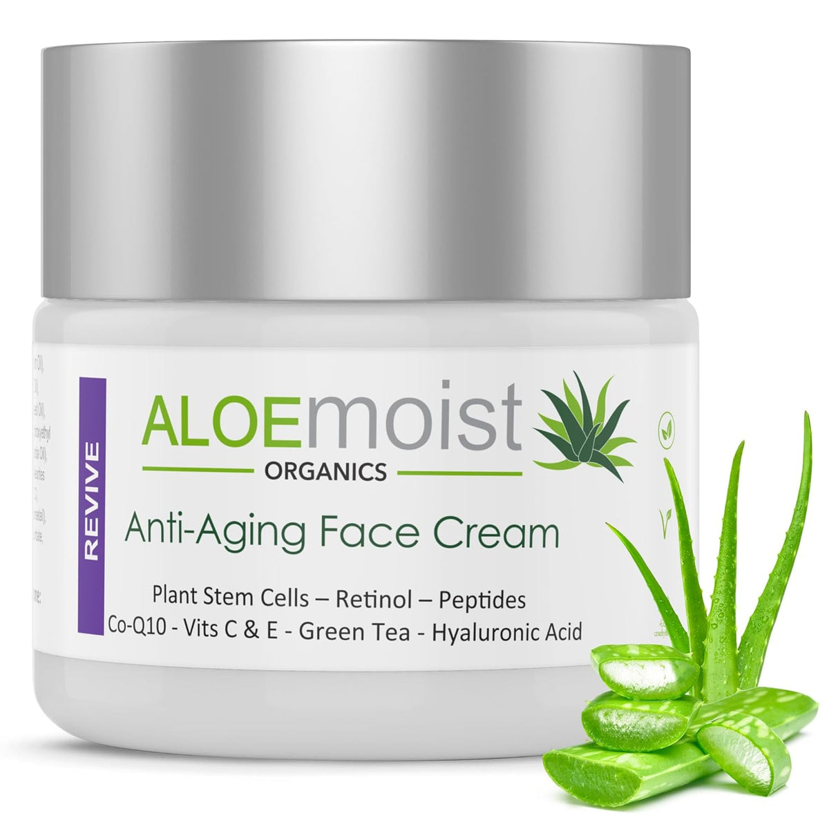 Anti Aging Retinol Cream for Face with Hyaluronic Acid, Vitamin C & E, Pure Aloe Vera Gel, Green Tea, Glycolic Acid – Retinol Eye Cream, Fine Line & Wrinkle Cream for Women & Men – 1.7 FL Oz