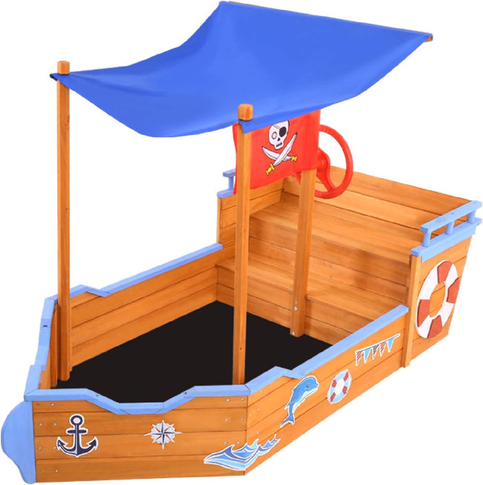 Keezi Kids Sandpit, Wooden Water Table Sand Pit Play Toys
