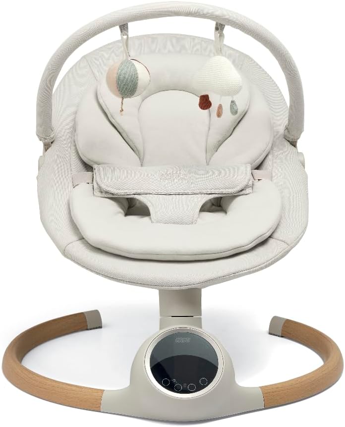 Mamas & Papas Alto Smart Baby Swing, Touchscreen, Multi Speed, Melodies, Bluetooth and Remote Control - Cashmere