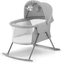 Kinderkraft Baby Crib 3 in 1 LOVI, Cradle, Travel Cot, Rocker, Easy Folding and Unfolding,Gray