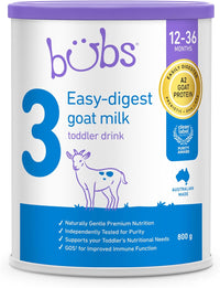 Bubs Goat Milk Toddler Drink Stage 3, Toddlers 12-36 Months,800g