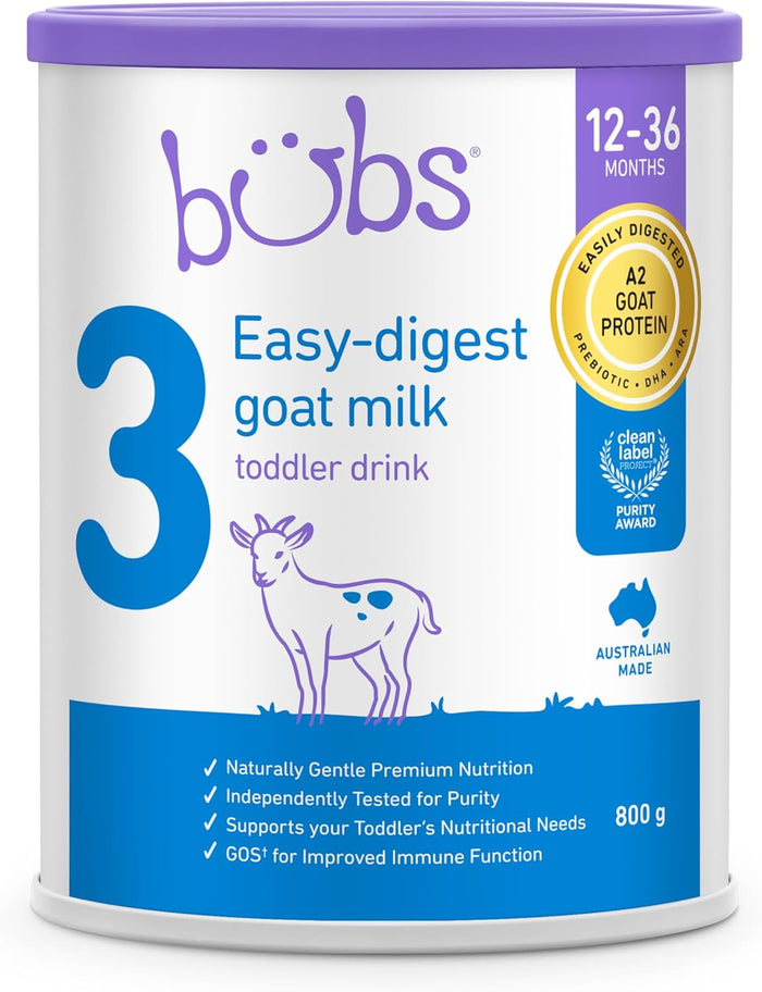 Bubs Goat Milk Toddler Drink Stage 3, Toddlers 12-36 Months,800g