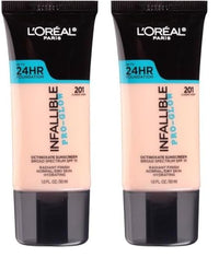 L’Oréal Paris Makeup Infallible Pro-Glow Foundation, 201 Classic Ivory, 1 Ounce (Pack of 2)