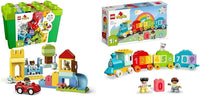 LEGO 10954 DUPLO Number Train Toy Learning Numbers for 1 .5-2 Years Old & DUPLO Classic Deluxe Brick Box 10914 18 MONTH +