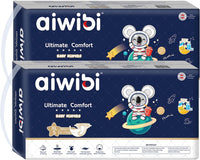 AIWIBI Ultimate Comfort Size 5 Overnight Nappies, Disposable Baby Nappy, (12-17 kg) 84 Count, Super Absorbent Night Time Protection
