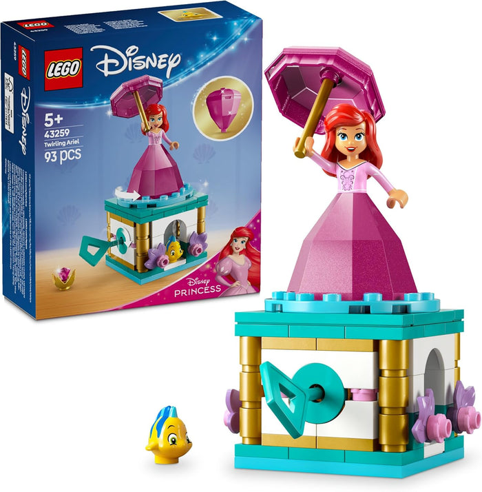 LEGO Disney Twirling Ariel Playset, Princess Toy for 5+ Year Old Girls & Boys,Set for Toddlers 43259